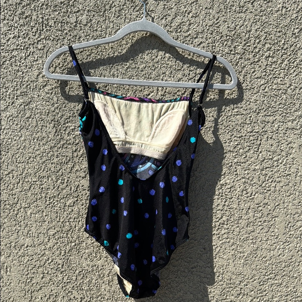 Vibrant Black and Purple One Piece Swimsuit - Picture 3 of 11